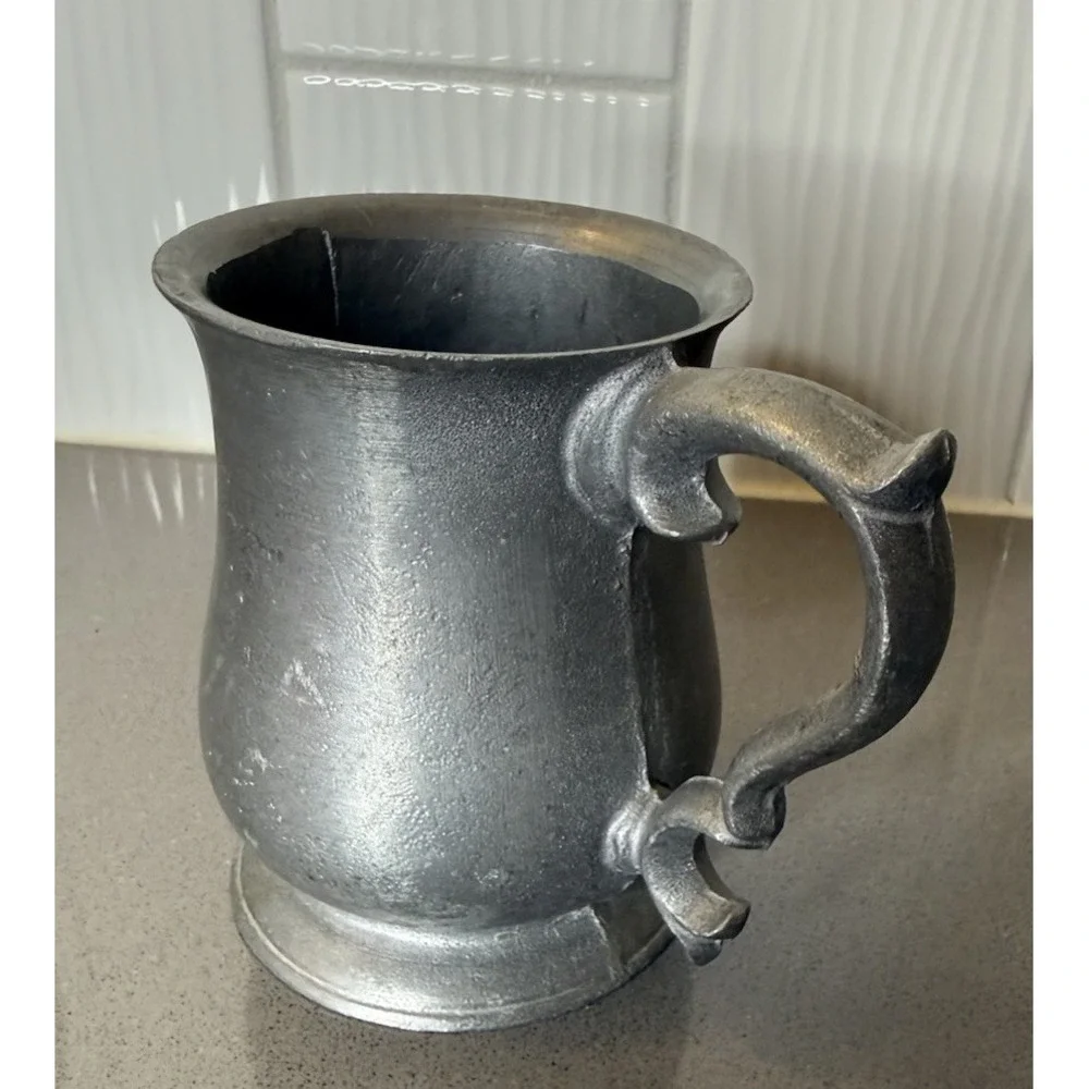 VTG Lot of 2 Pewter Tankard Mugs Beer Stein 4.5
